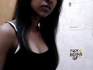 seductive indian sexy babe in shower taking her bra off